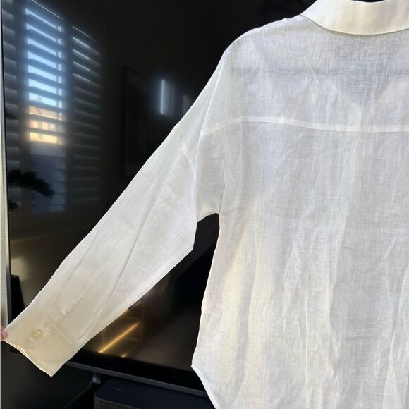 Collection by Cezele White Linen Button Down Shirt - Picture 10 of 11